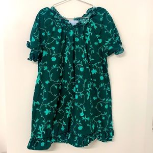 Hill House Katherine Nap Dress sz XL in emerald botanical
